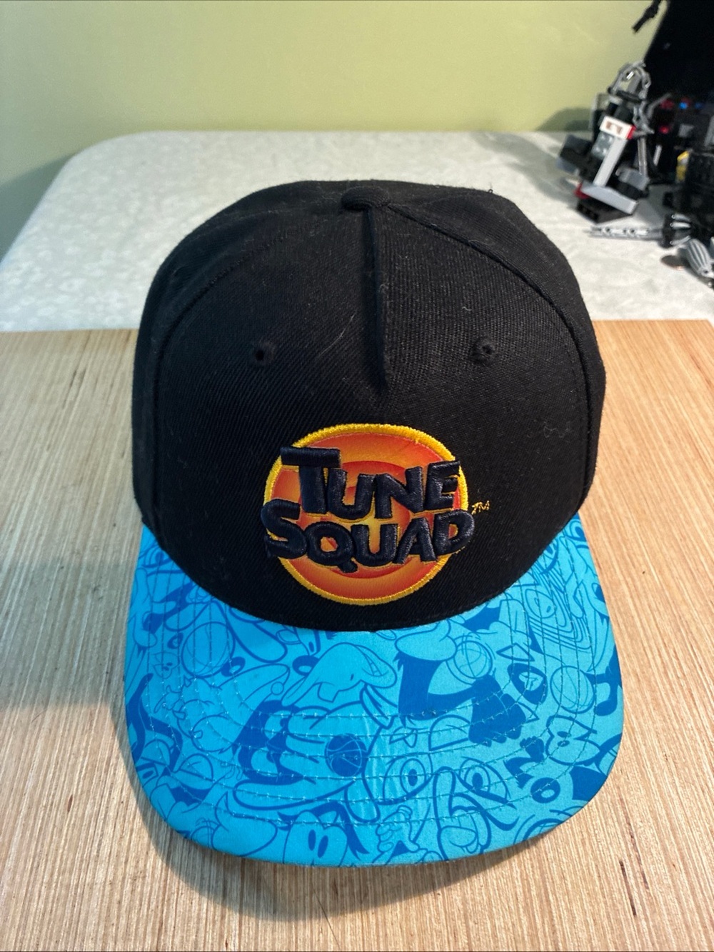 Tune Squad  Snapback Hat - Black Crown with Blue Brim